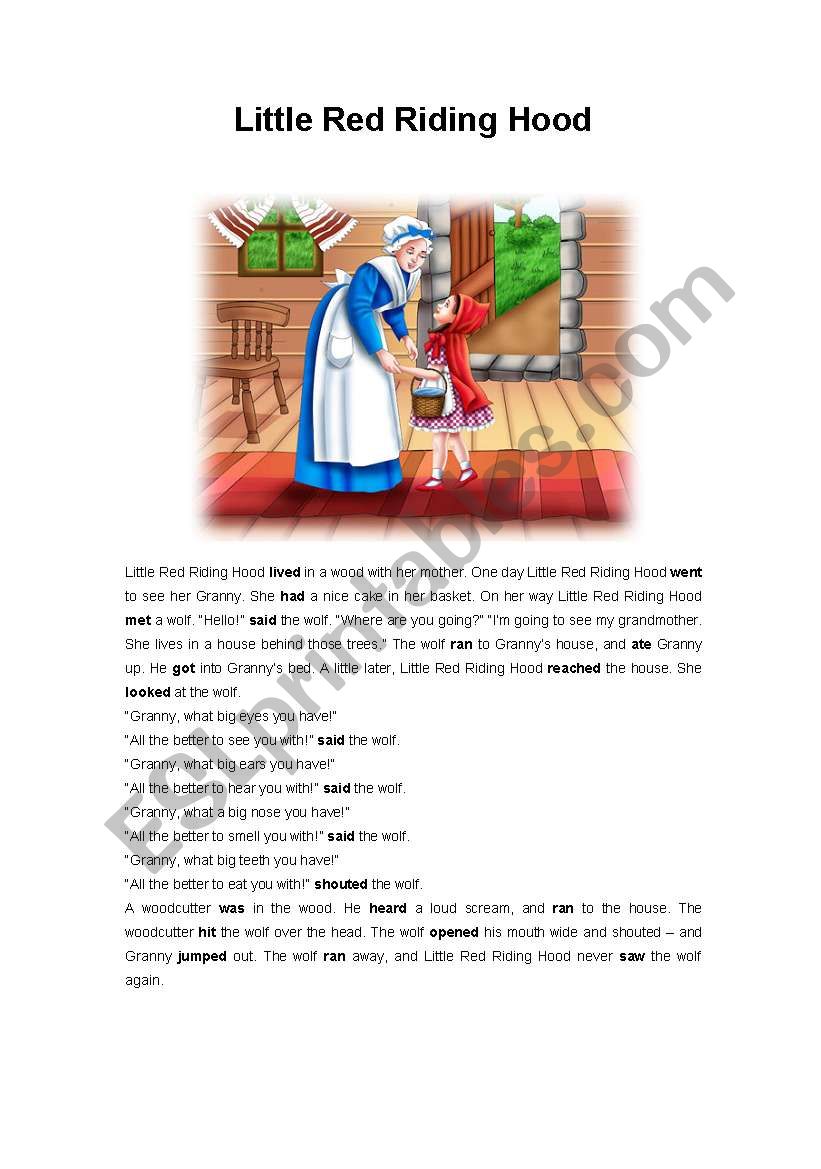 Little Red Riding Hood worksheet