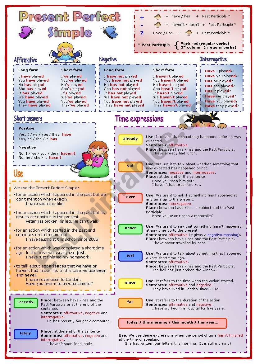 Present Perfect Simple worksheet