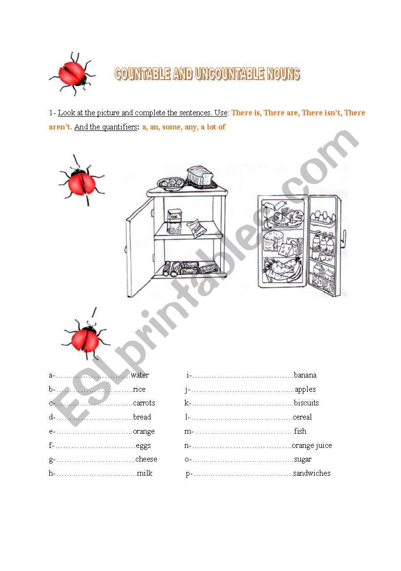 COUNTABLE AND UNCOUNTABLE NOUNS