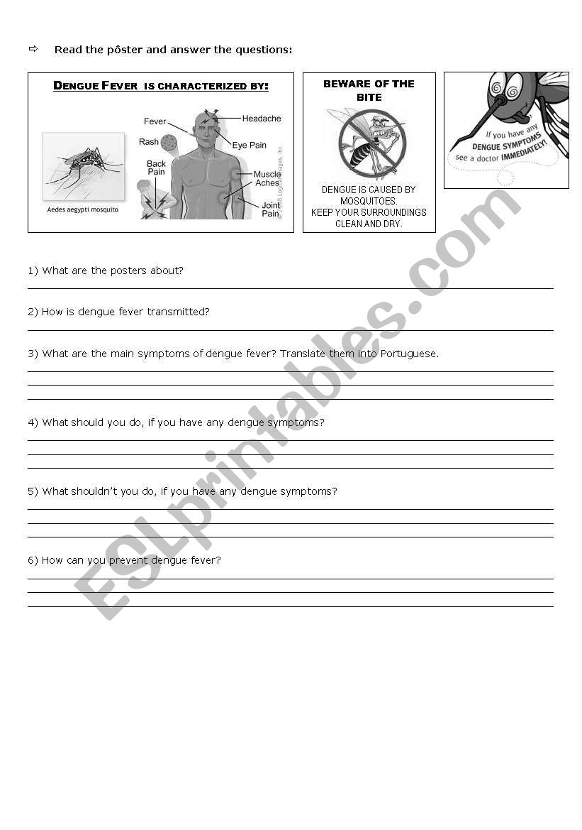 Dengue Fever worksheet