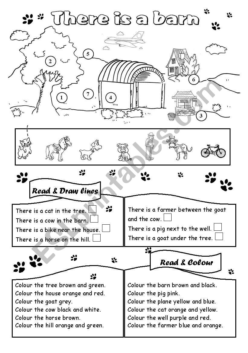 There is a barn (1) worksheet
