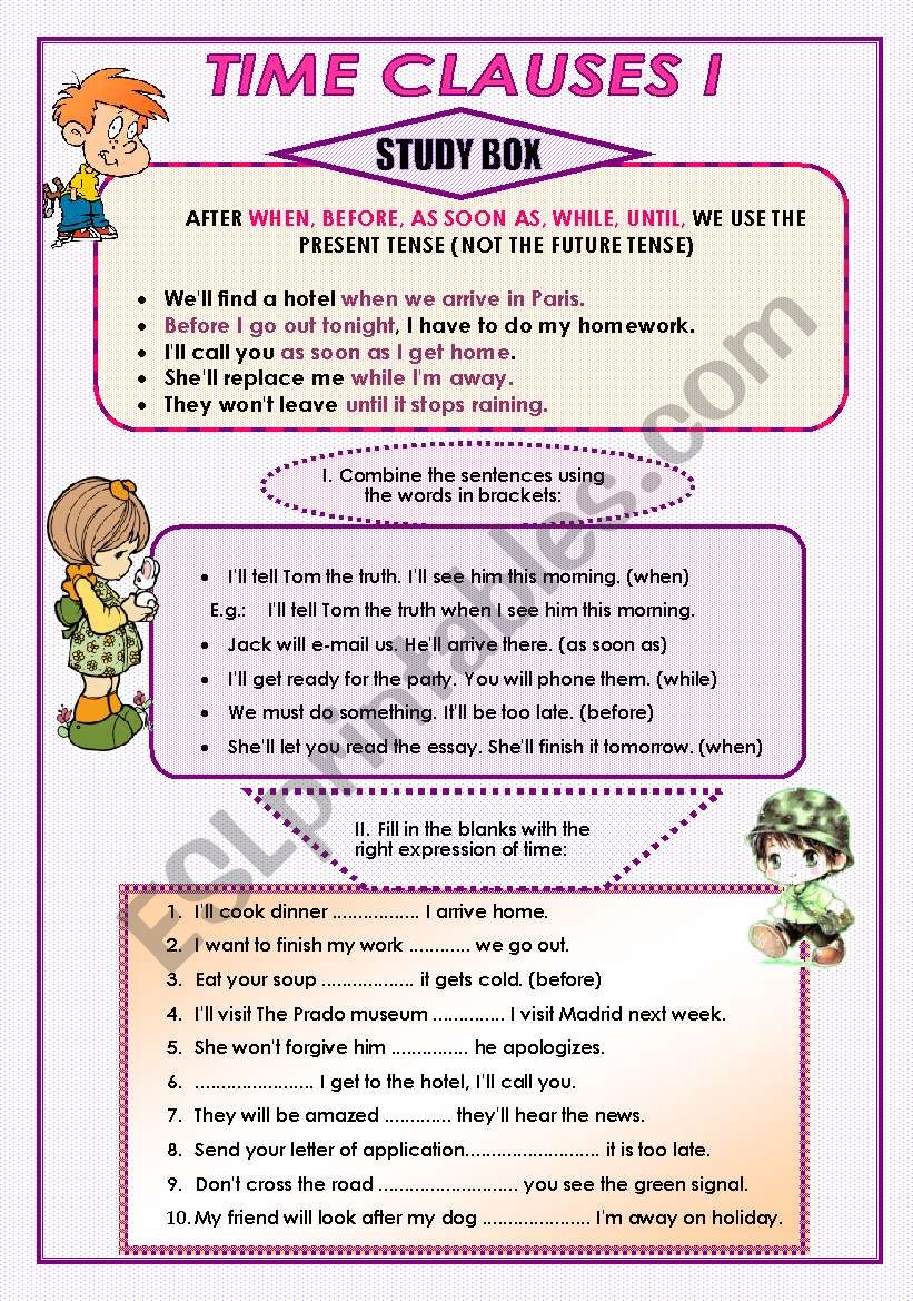 Time Clauses I worksheet