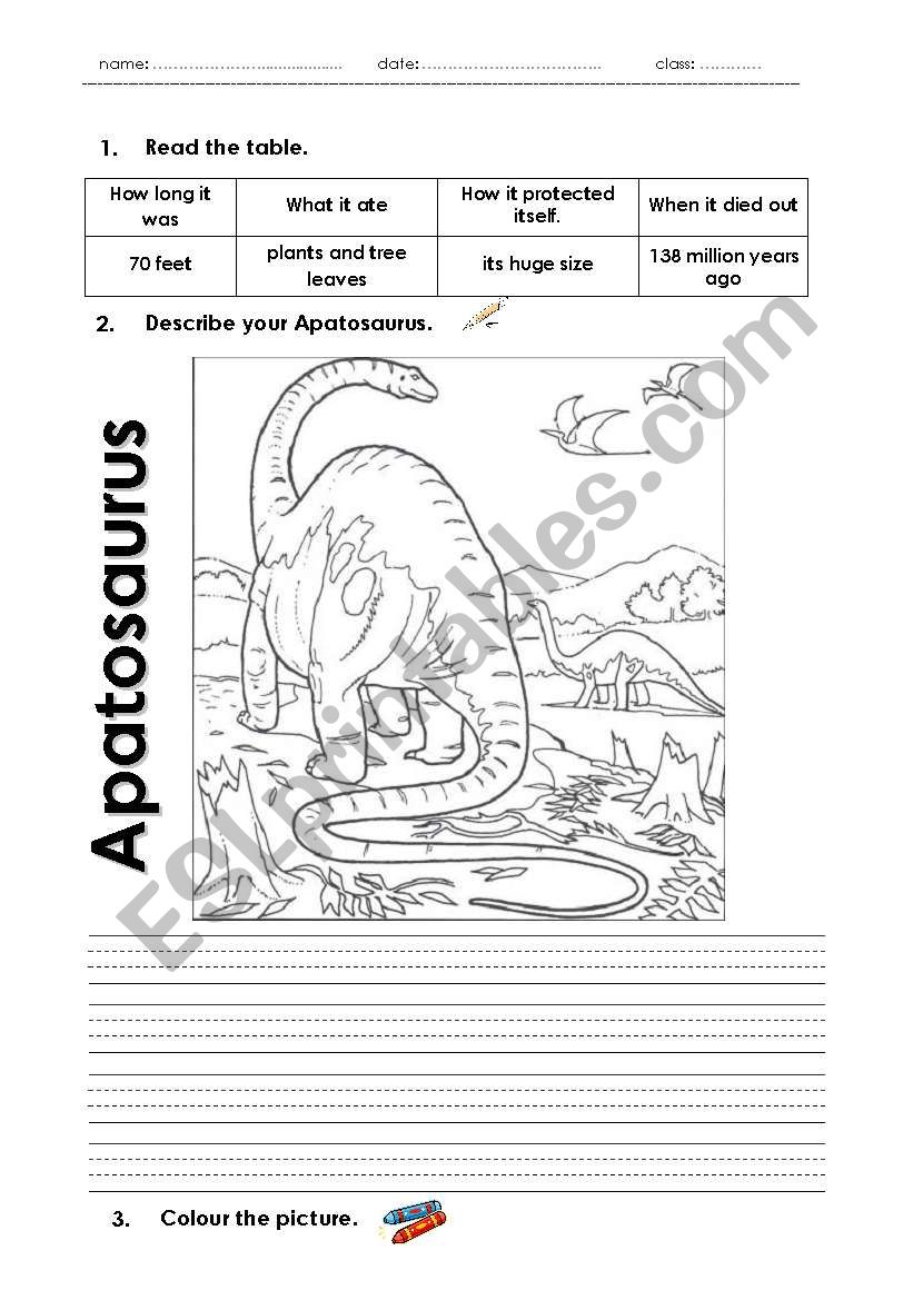 Describe_Your_Dinosaur_01 worksheet