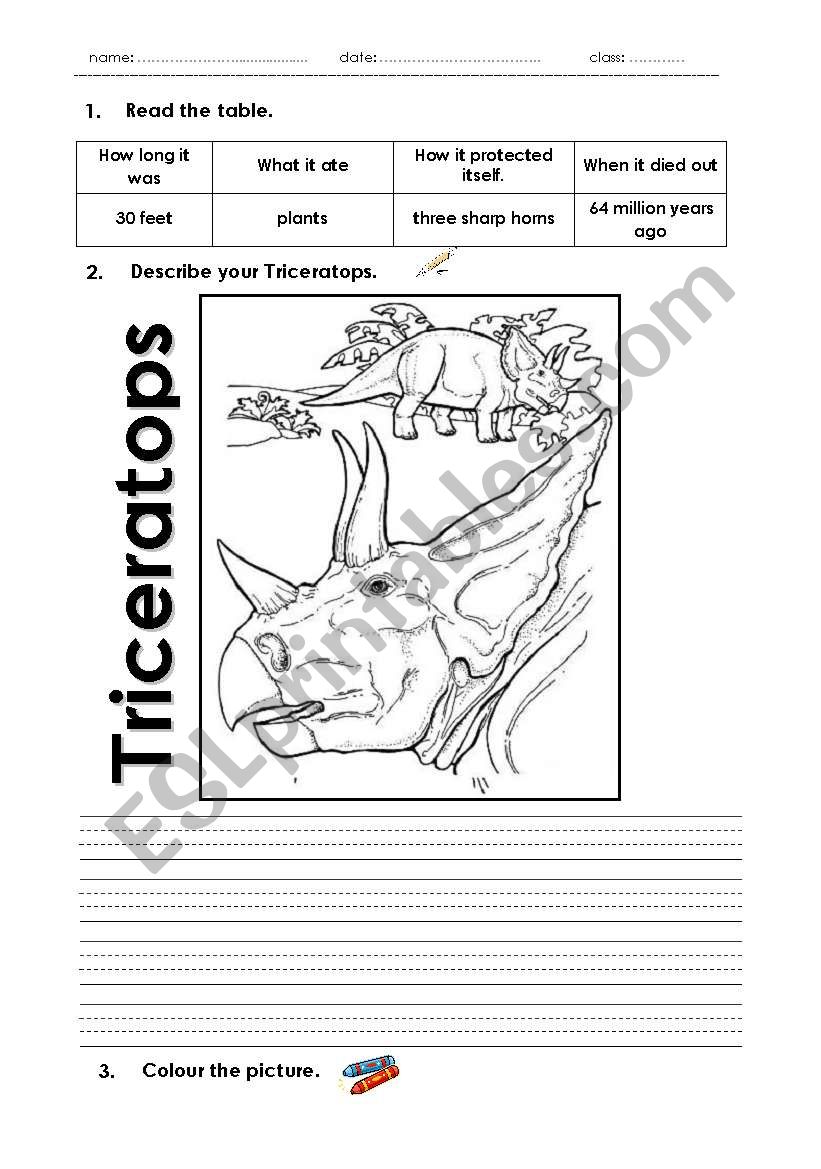 Describe_Your_Dinosaur_02 worksheet