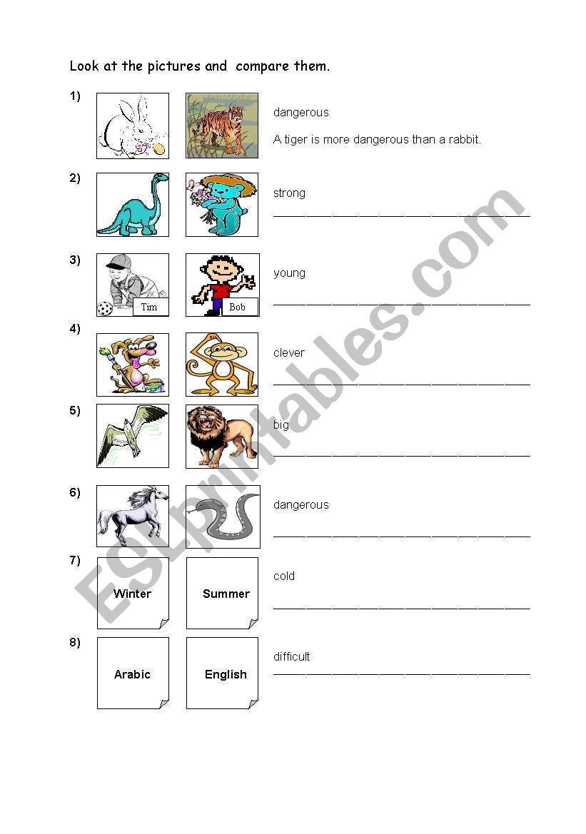 comparison worksheet