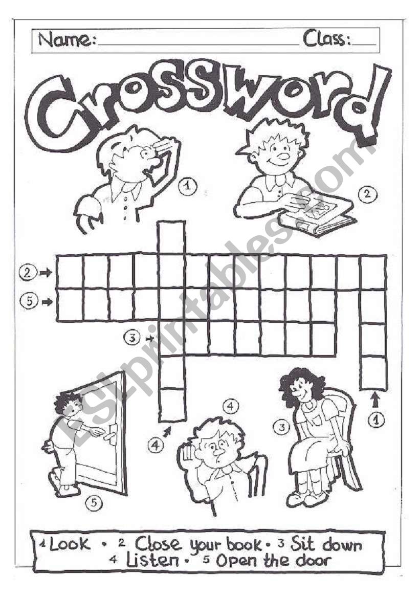 Crossword- commands worksheet