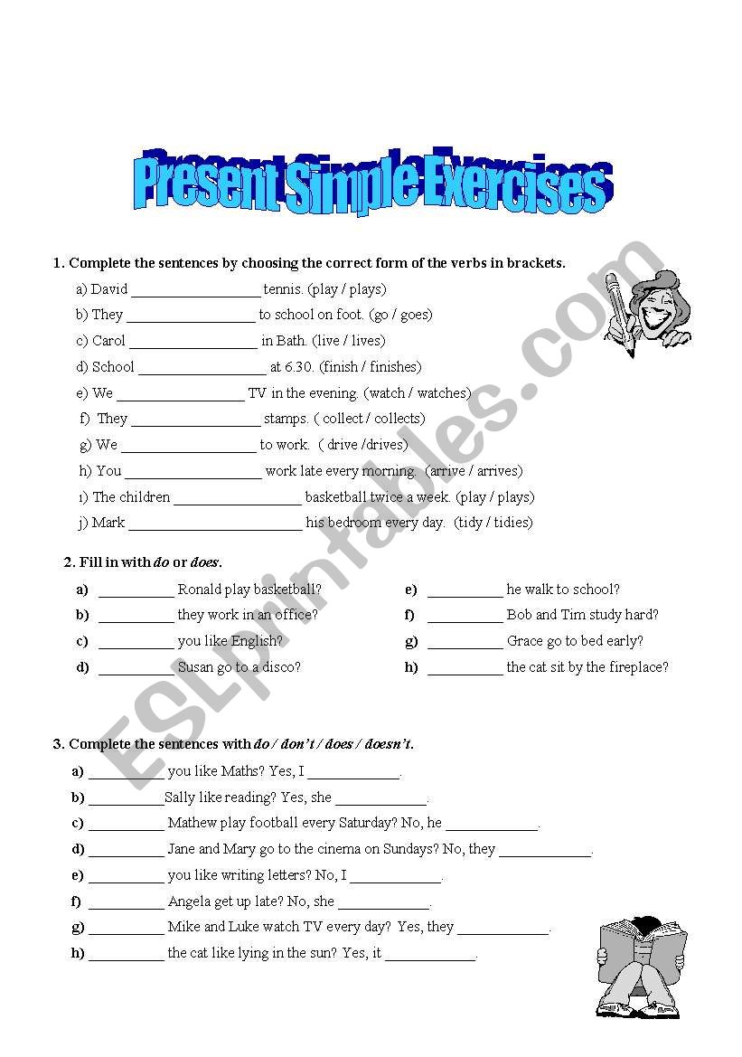 present ismple worksheet