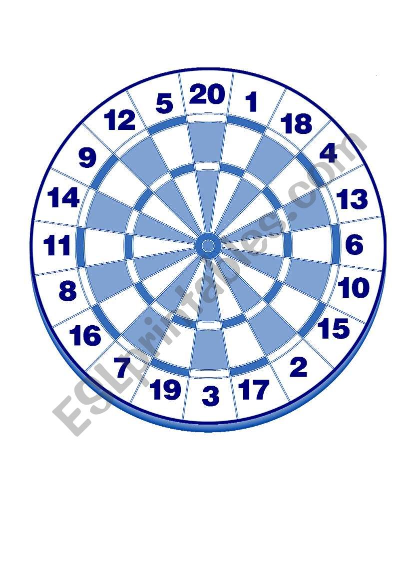 Dart board worksheet