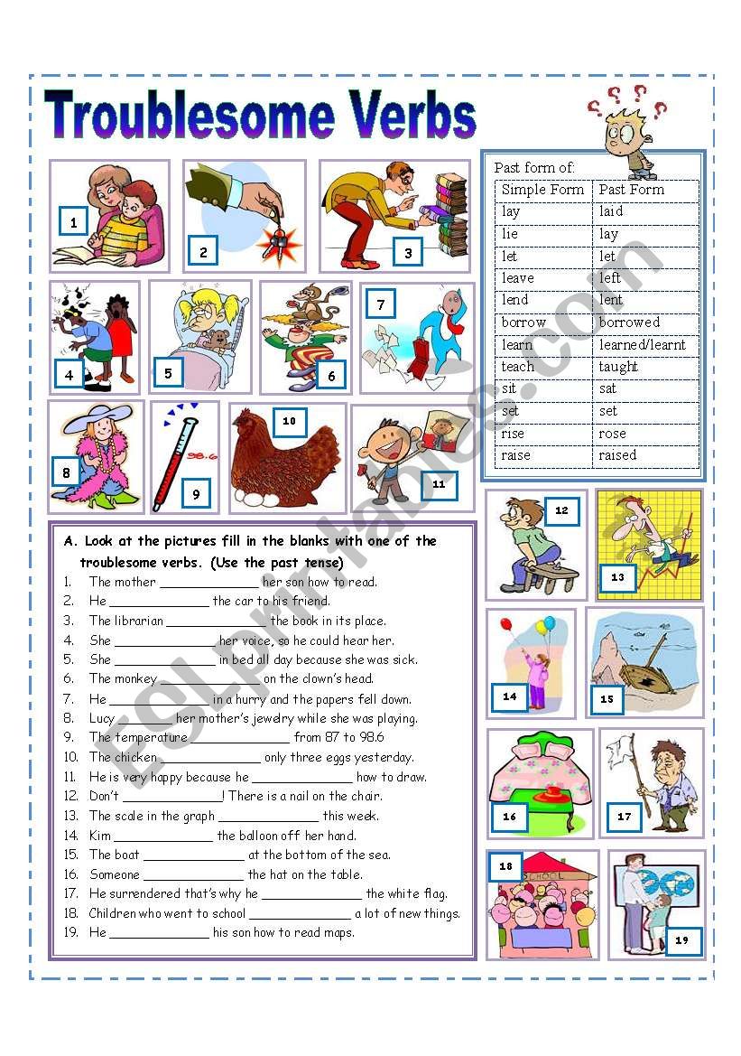 Troublesome Verbs Practice worksheet