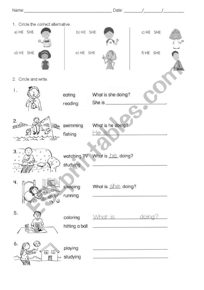 Present Continuous worksheet