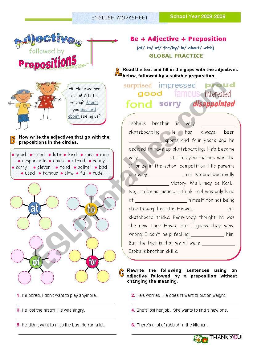 Adjectives Followed by prepositions  - (Last one) -  Global Practice