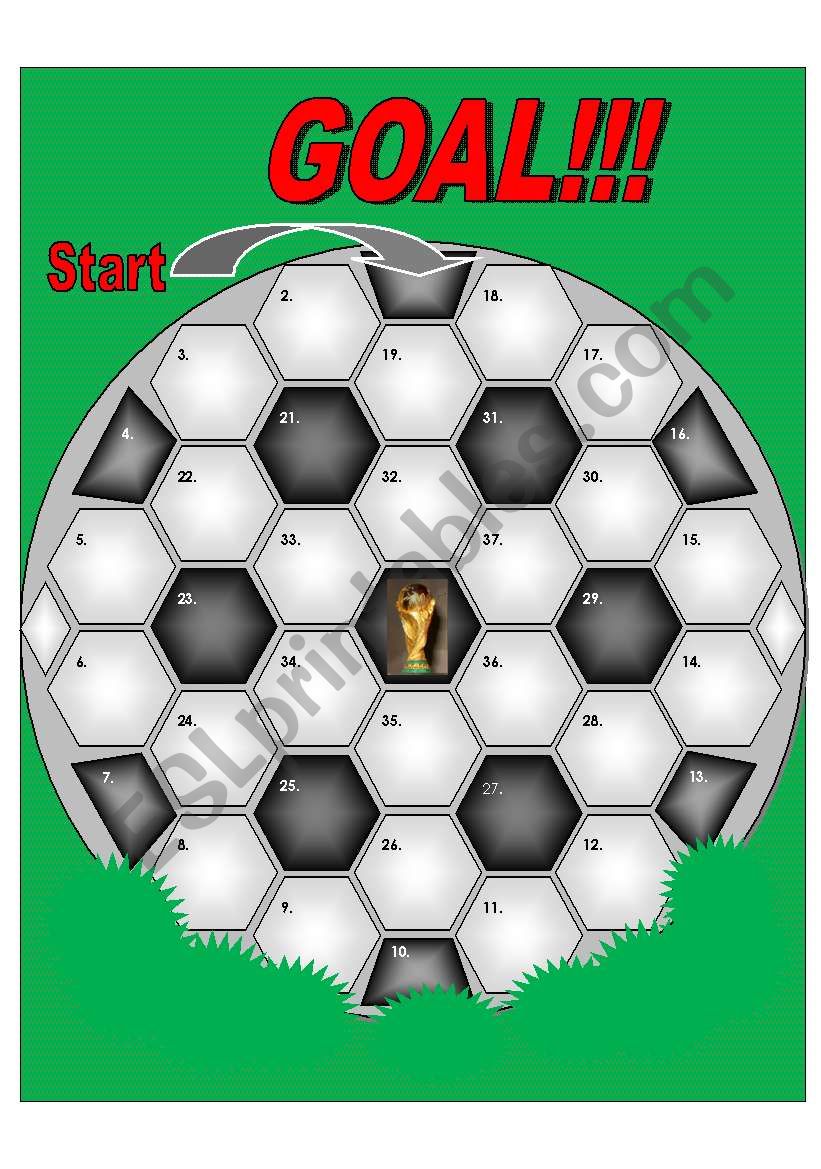 Soccer Ball Gameboard - 37 spaces