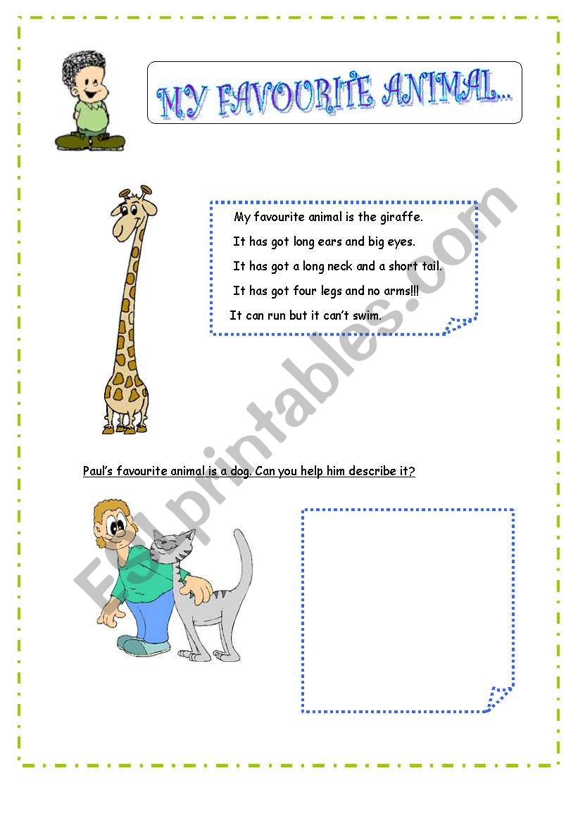 my favourite animal worksheet