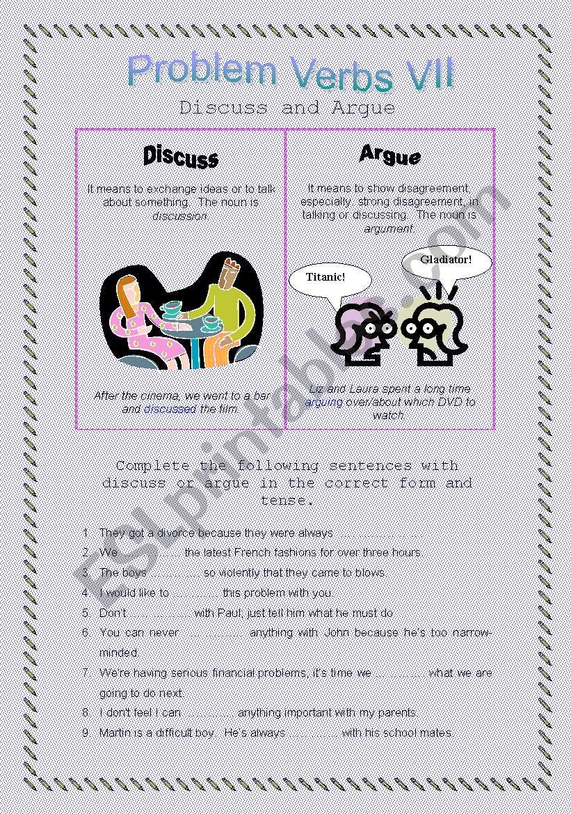 Problem Verbs VII - Discuss and Argue - Theory and Practice 