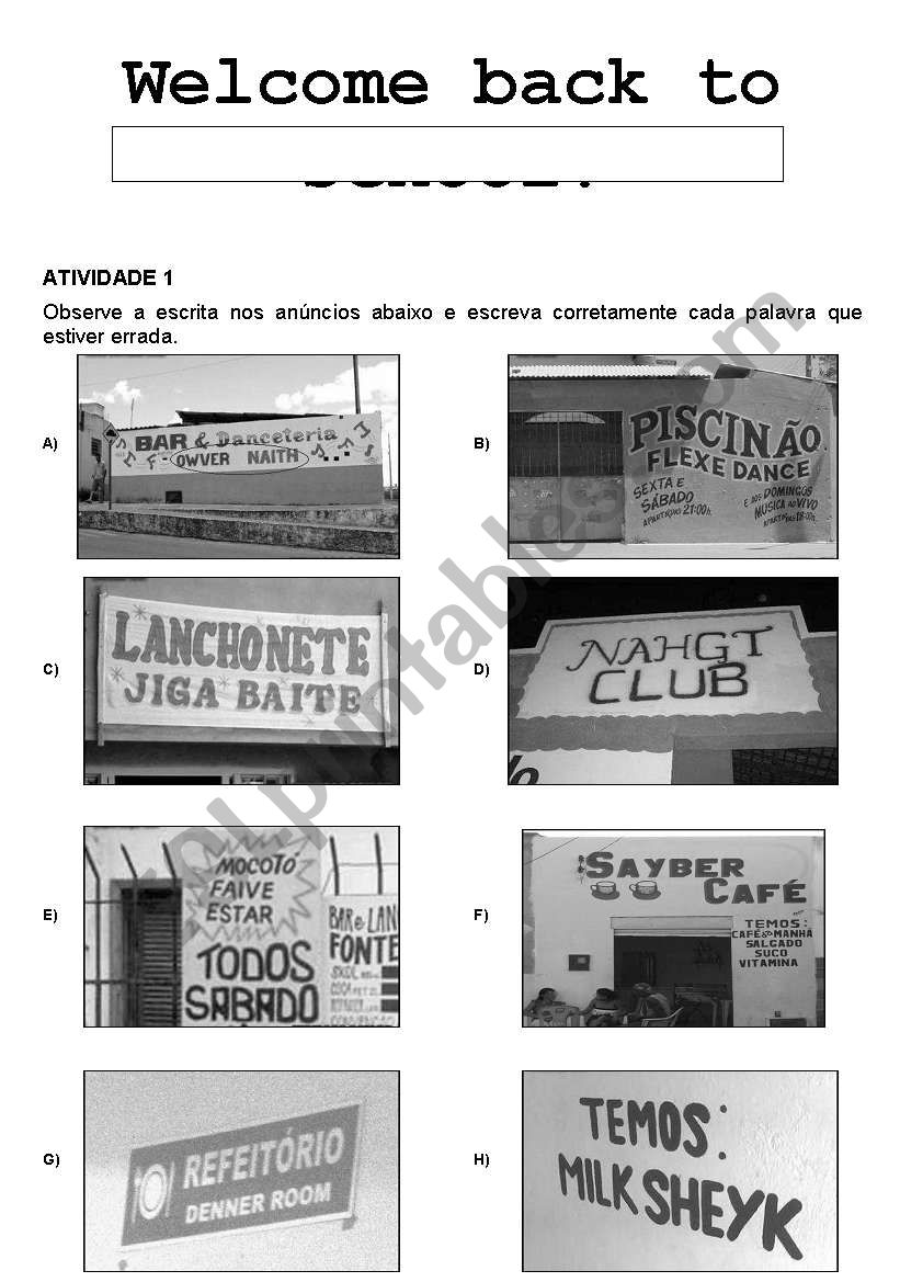 Identifying Mistakes worksheet