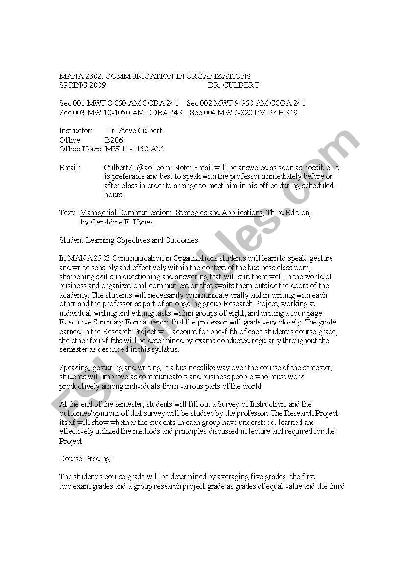 sylibus  worksheet