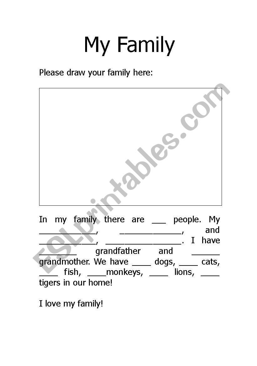 My Family worksheet