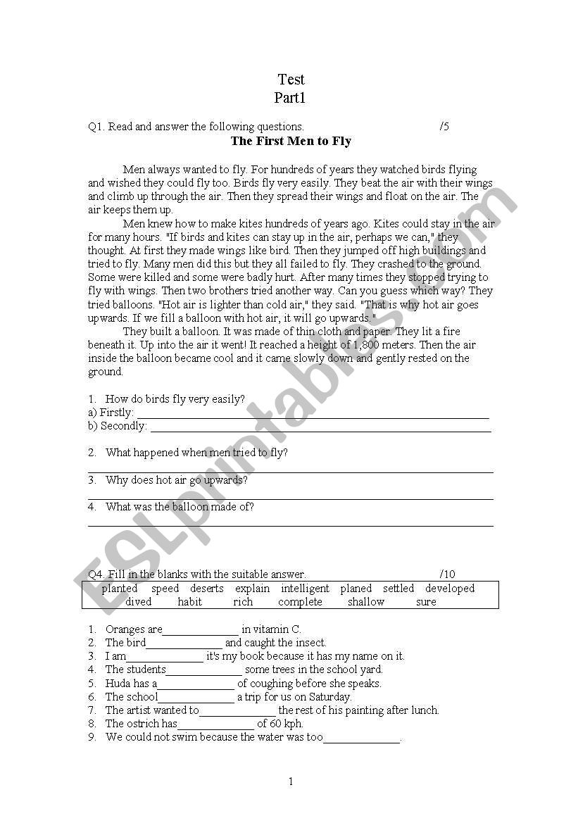 test 4 worksheet