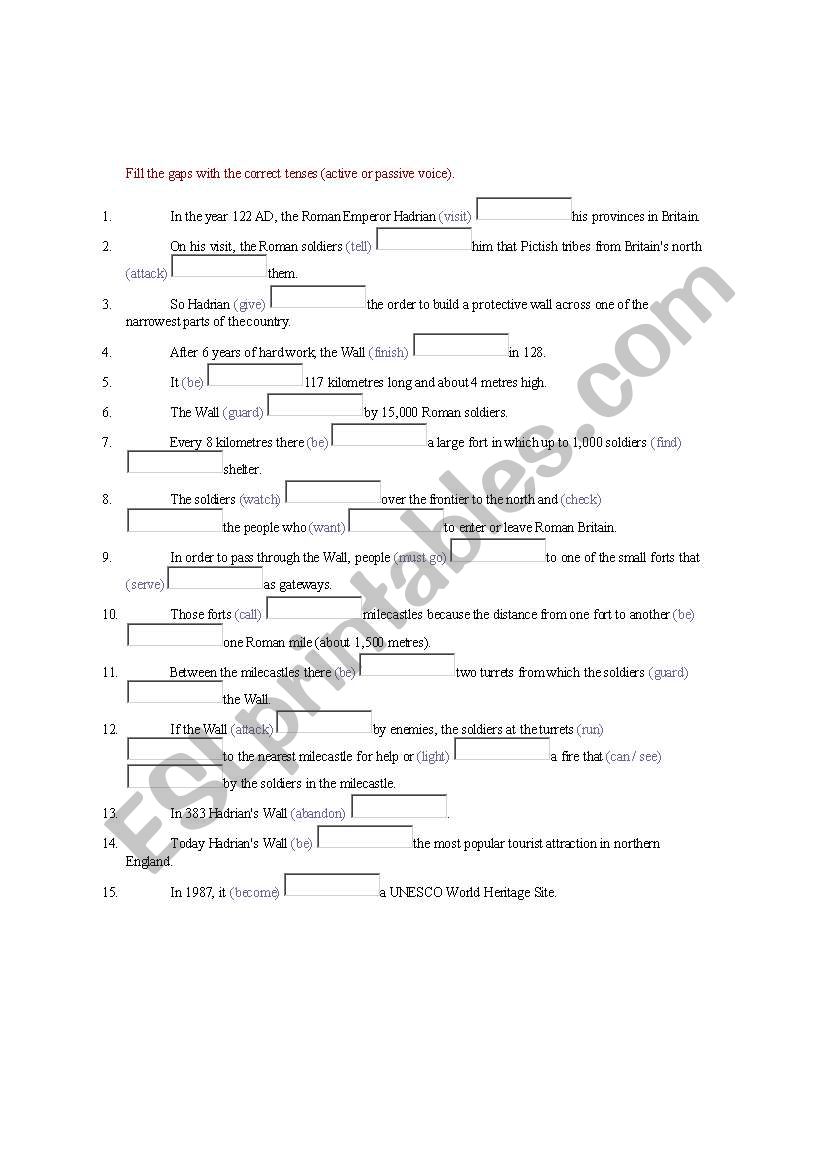 passive voice excercise worksheet