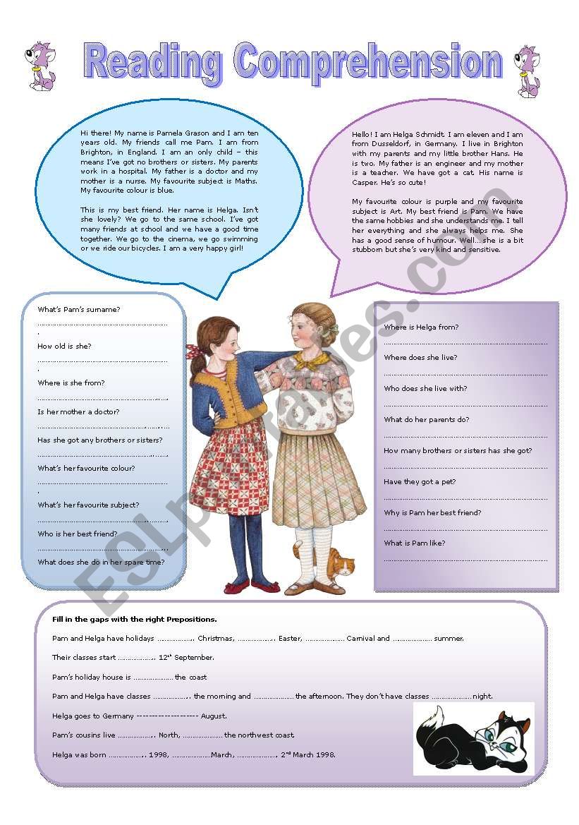 Reading Comprehension worksheet