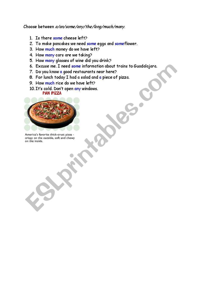 countables uncountables  worksheet