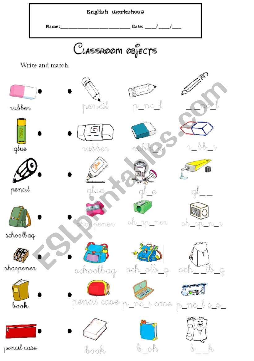 CLASSROOM OBJECTS FOR YOUNG LEARNERS