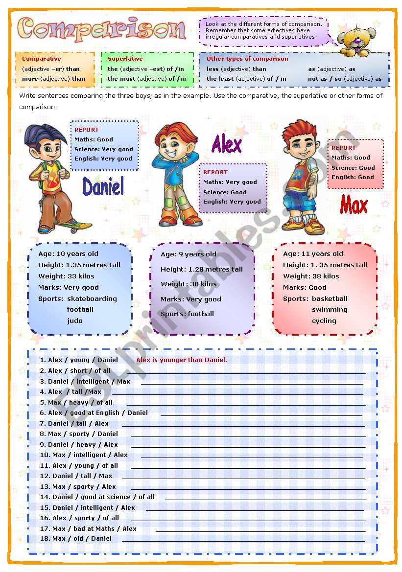 Comparison worksheet