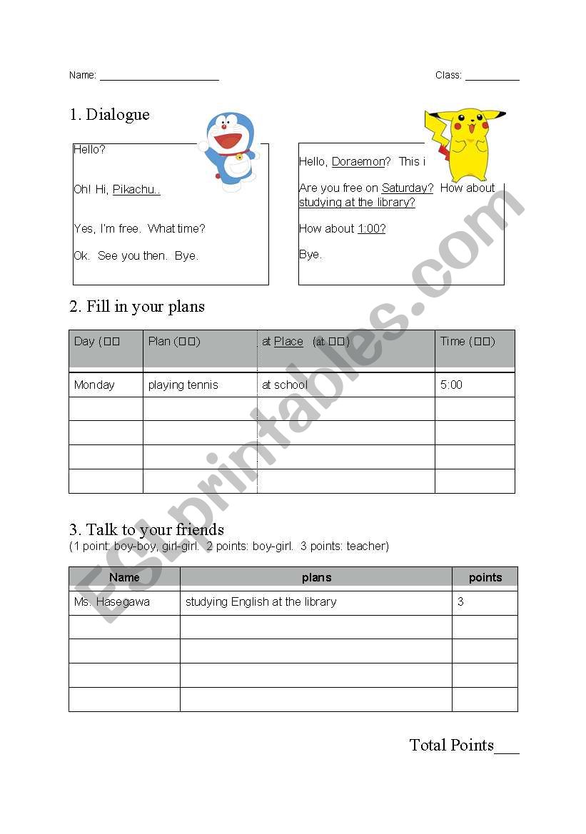 Phone Conversation worksheet