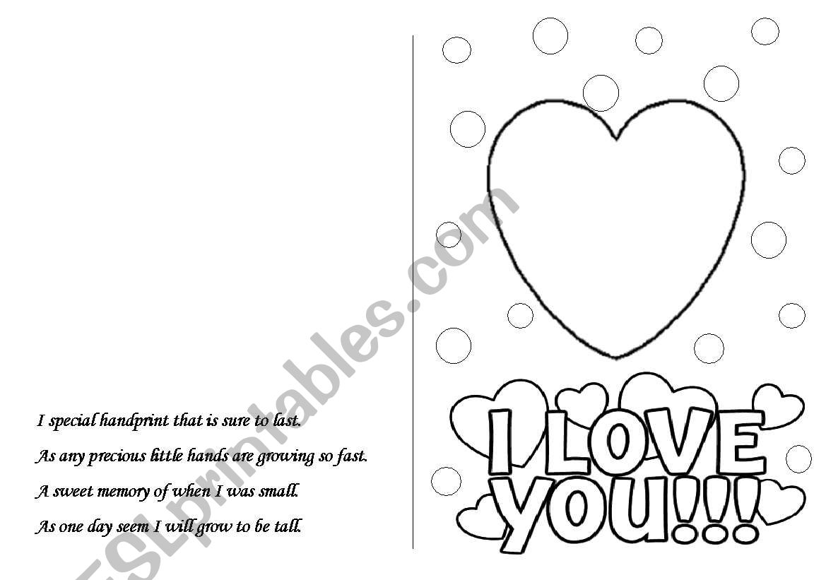 motherÂ´s day postcard worksheet