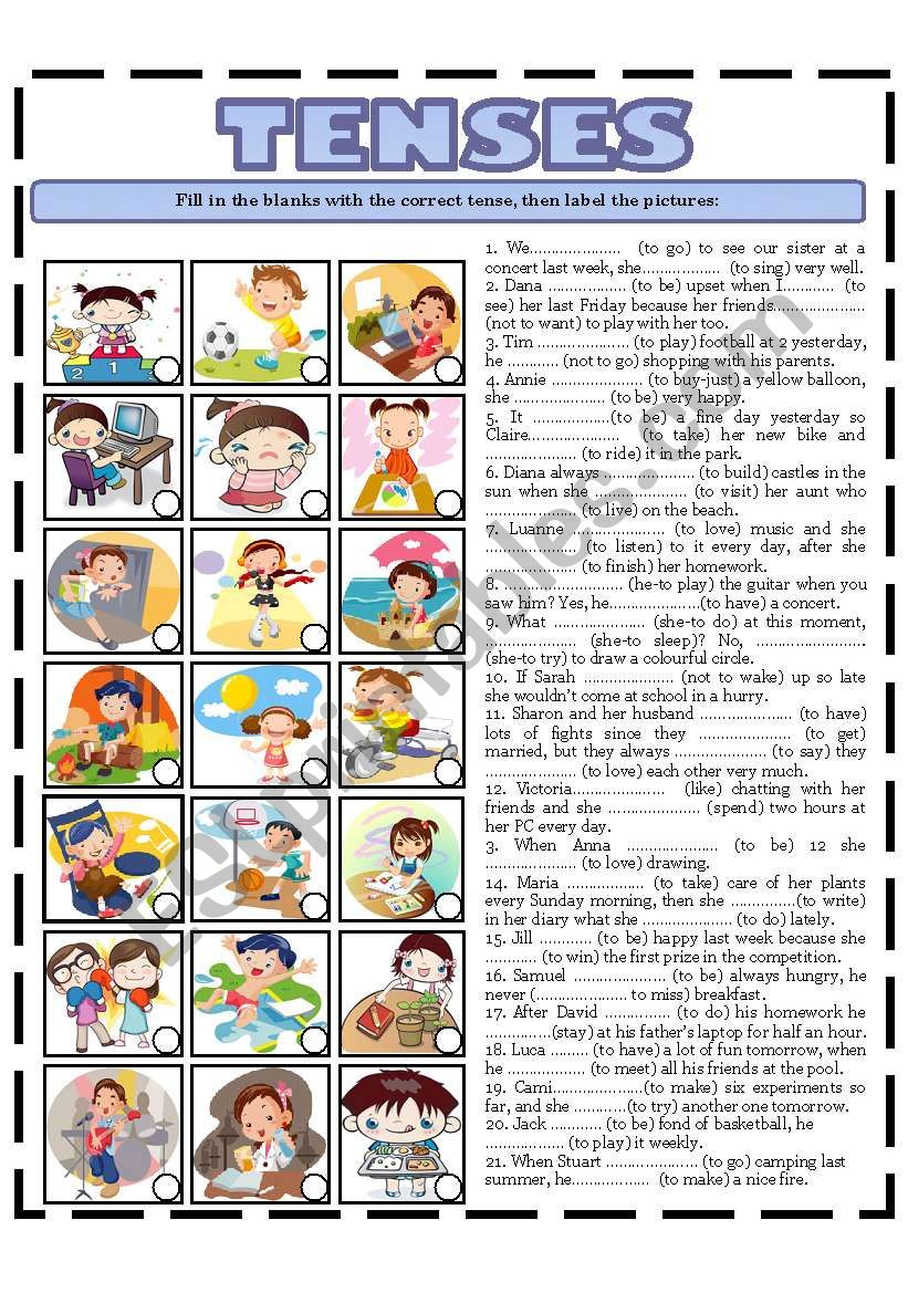 TENSES - intermediate level worksheet