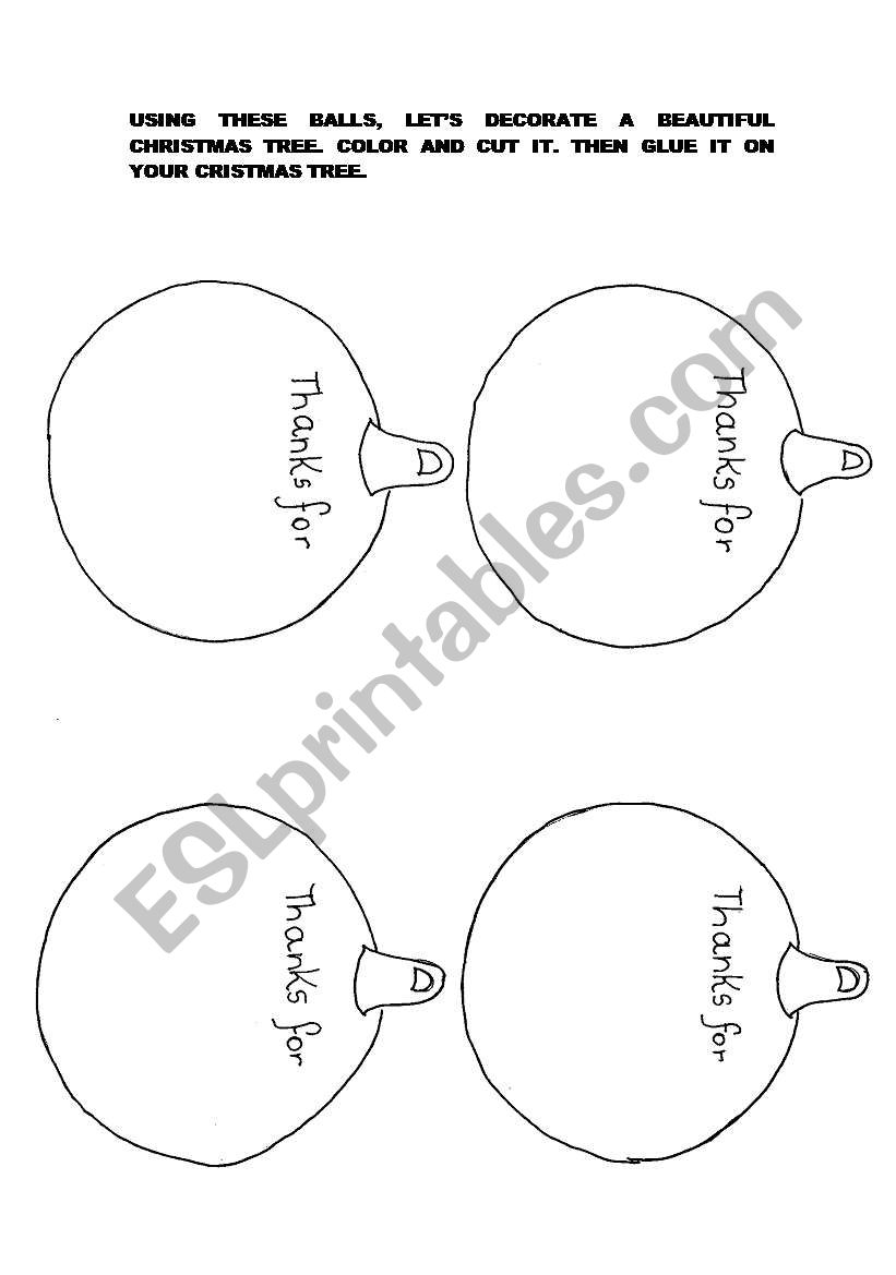 CHRISTMAS DECORATION worksheet