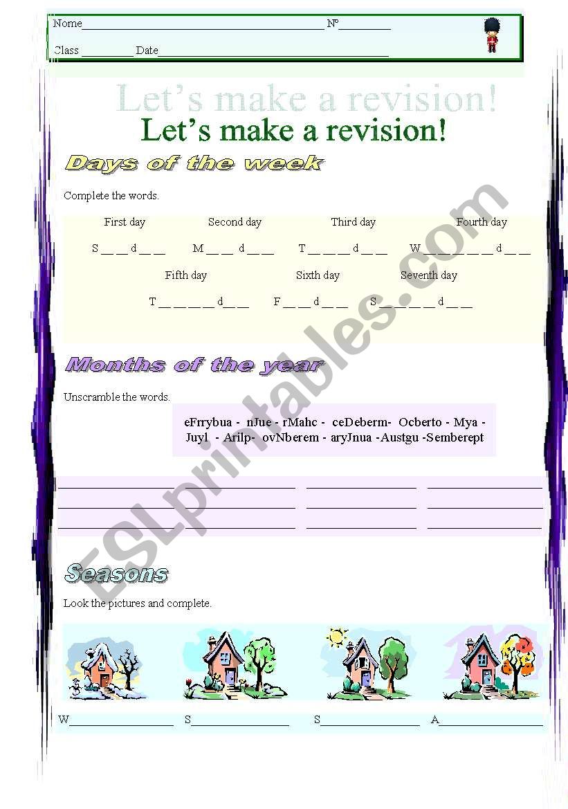 LetÂ´s make a revision worksheet