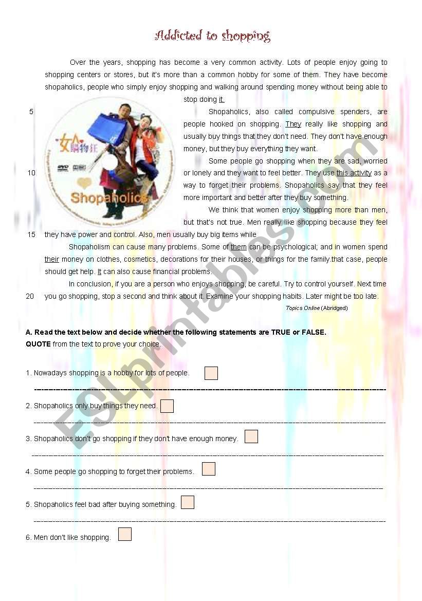 Test - Consumerism (3 pages) worksheet