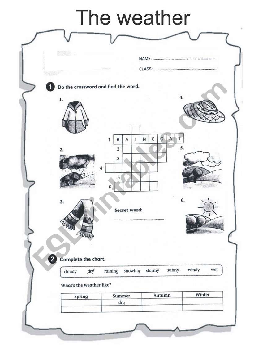 weather worksheet