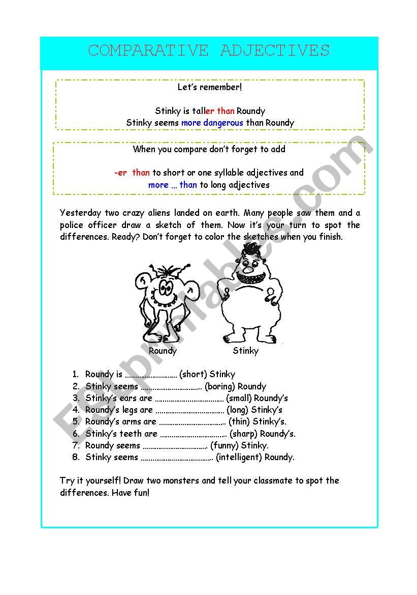 Funny Aliens worksheet