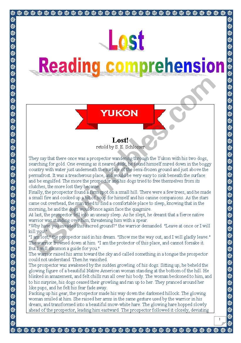 Lost: reading comprehension (whole project) (11 pages)