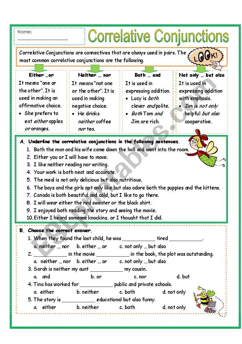 Correlative Conjunctions worksheet