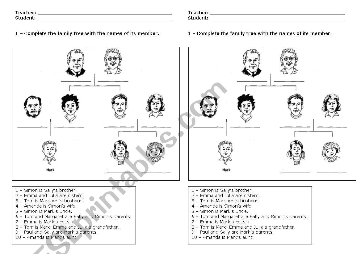 Family worksheet