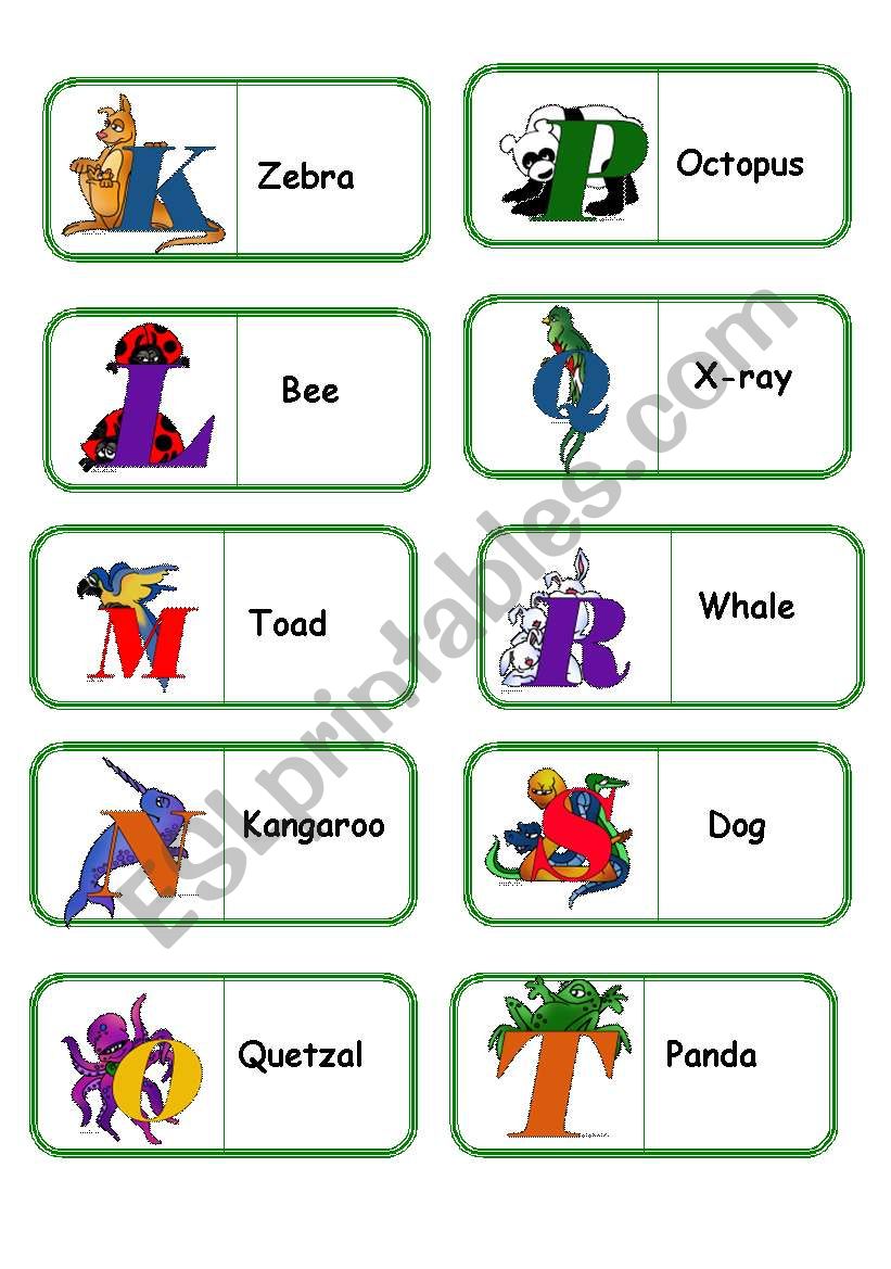 ABC Domino nr 2 of 2 pages worksheet