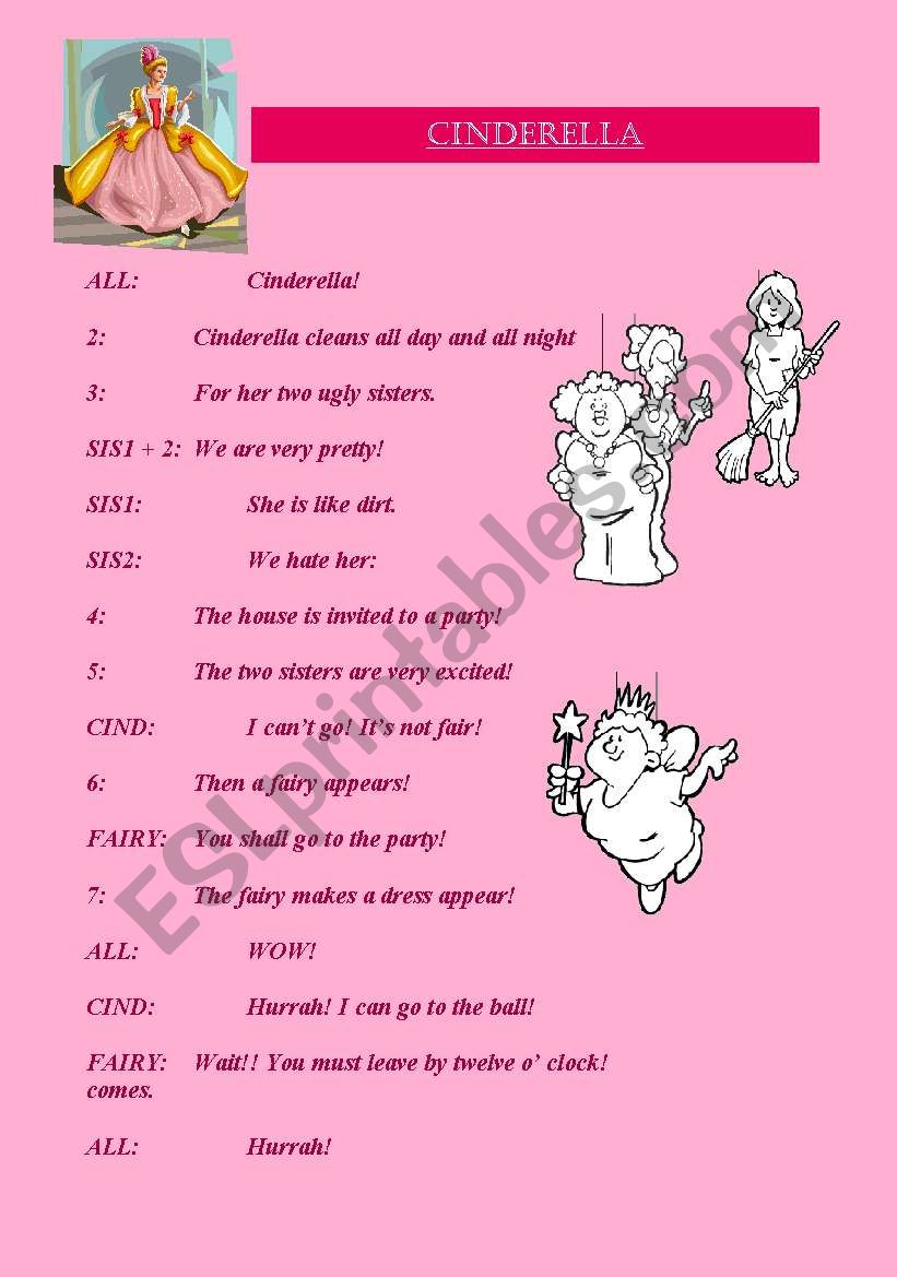 Cinderella (3 pages) worksheet