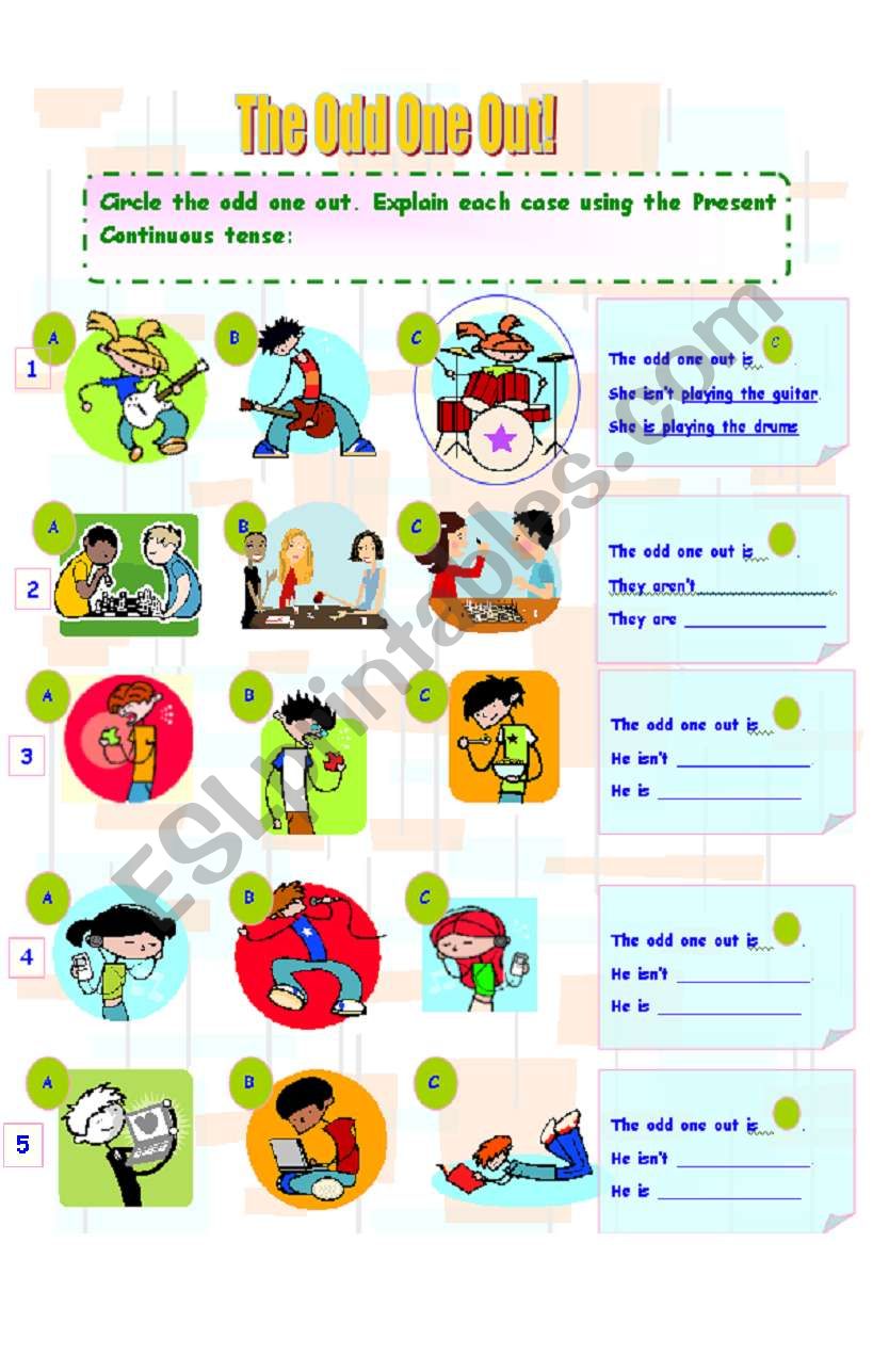 The Odd One Out worksheet
