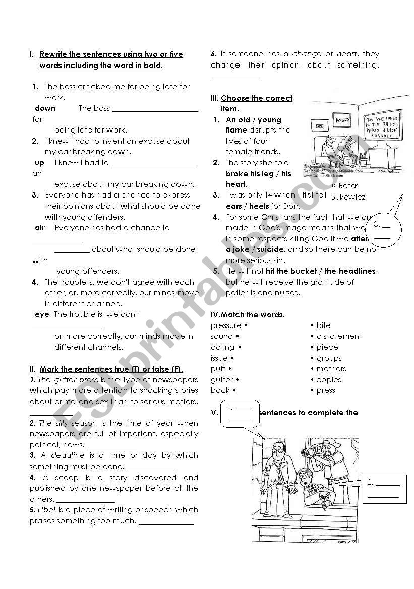Idioms and Phrasal Verbs worksheet