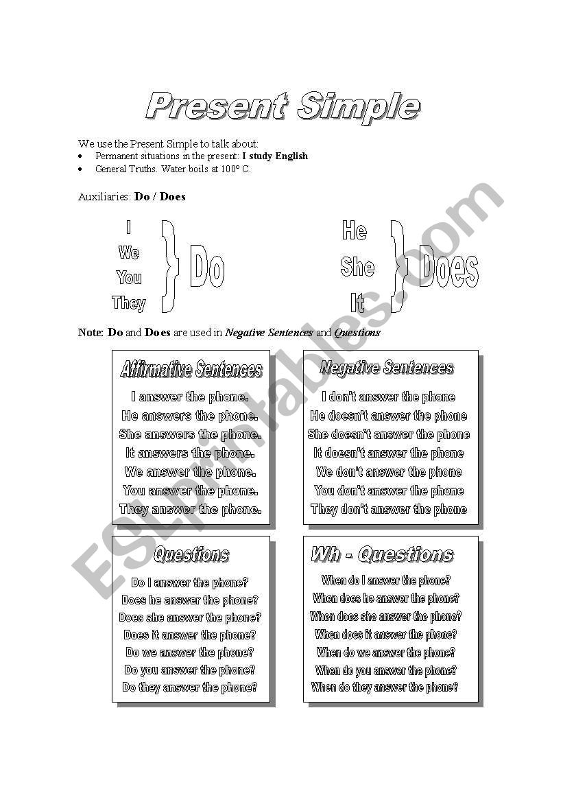 Present Simple worksheet