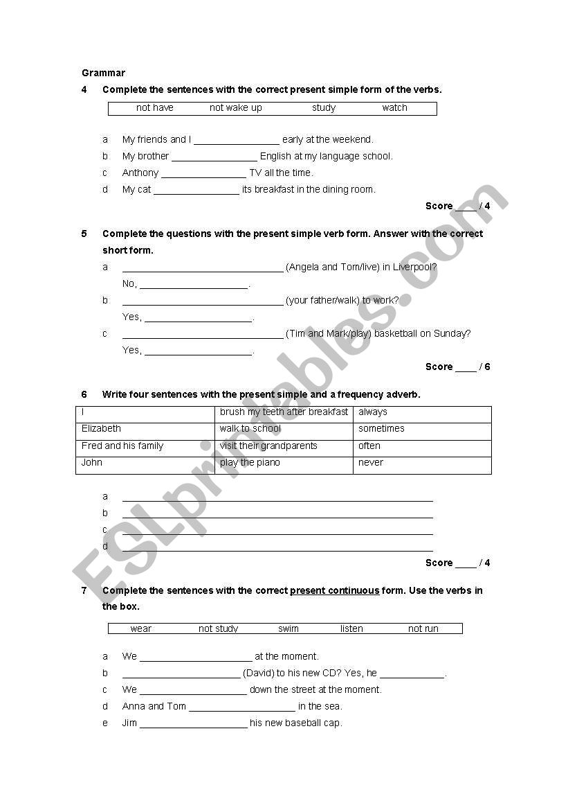 Review exercises 1 ESO worksheet
