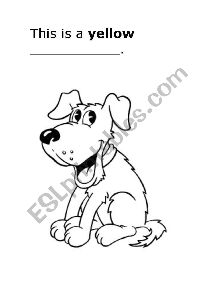 colour the dog worksheet