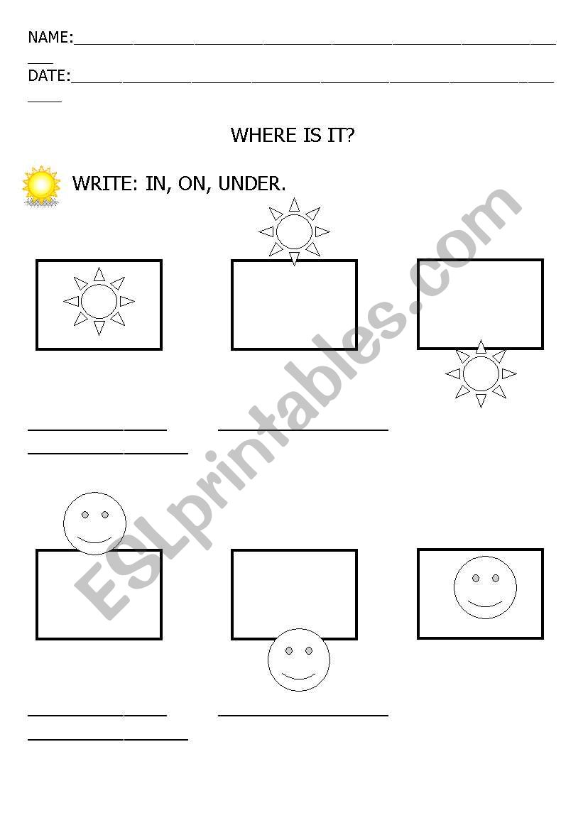 PREPOSITIONS worksheet