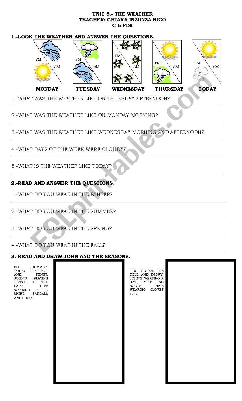 WEATHER worksheet