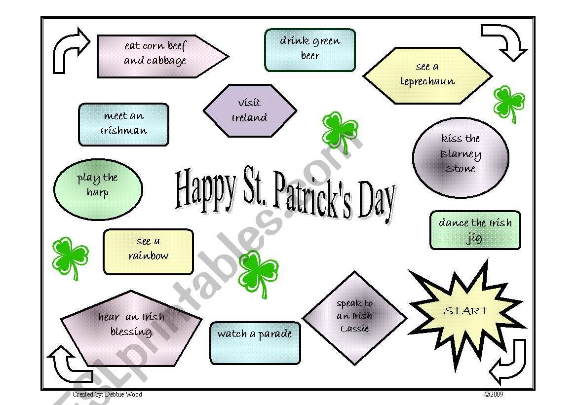 Happy St. Patricks Day GAME worksheet
