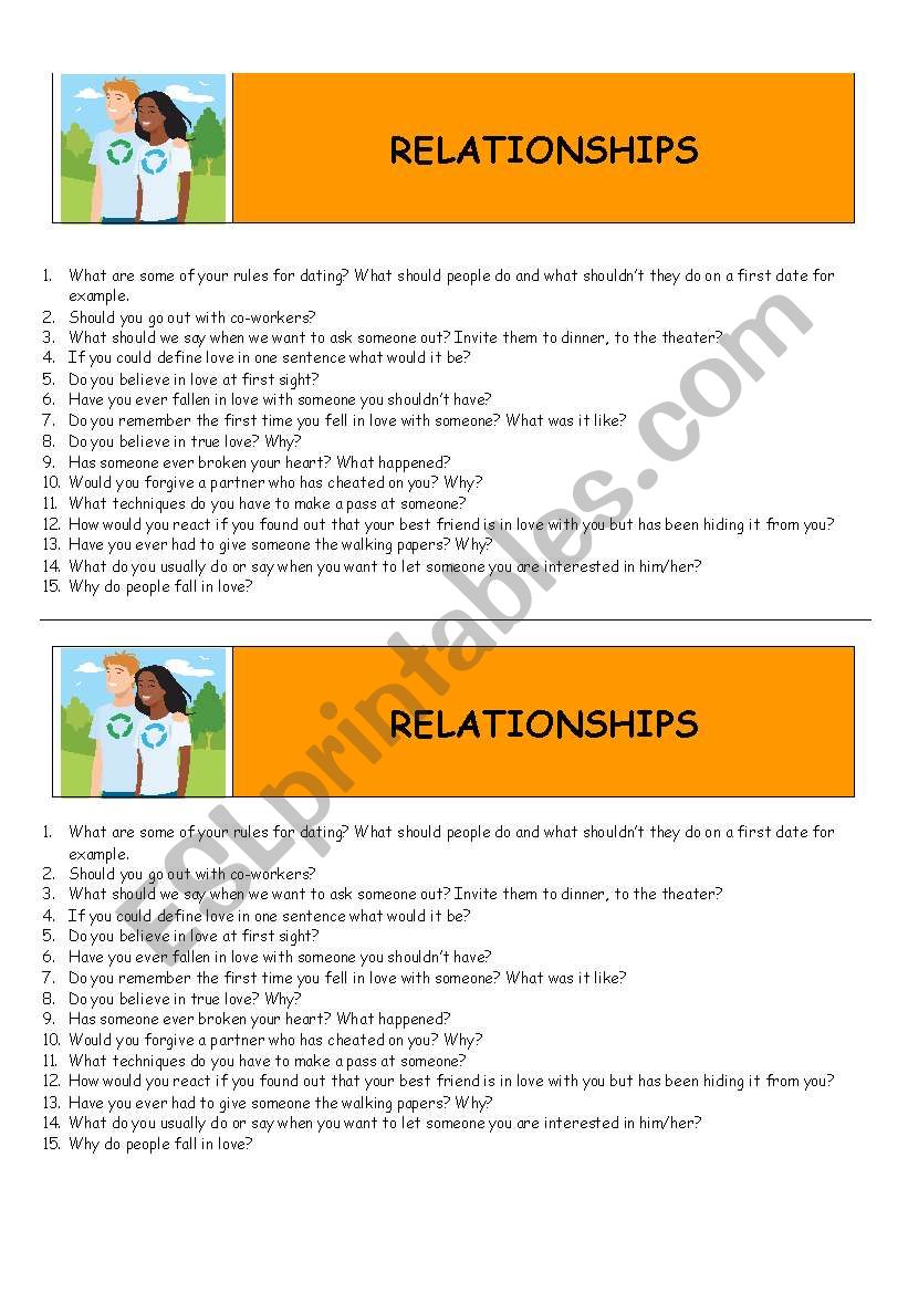 RELATIONSHIP - CONVERSATION worksheet