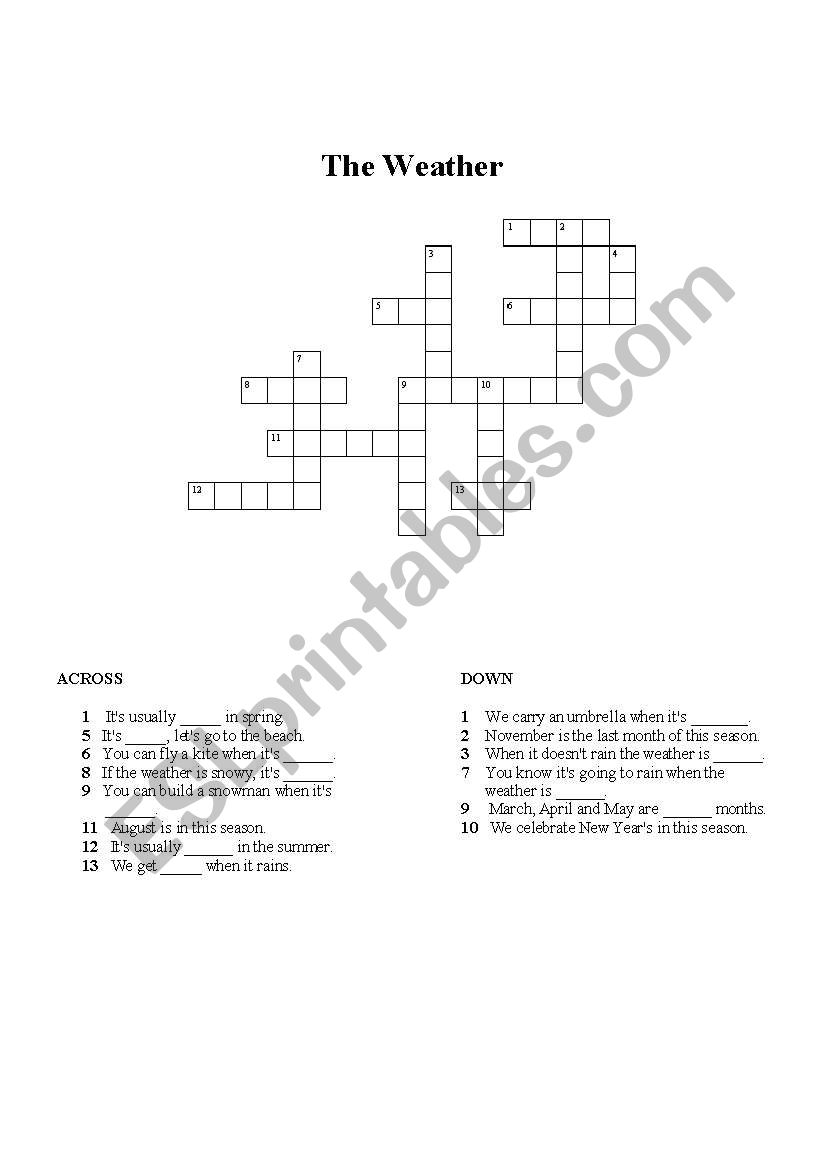 The Weather Puzzle worksheet